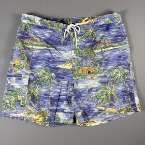 Polo‎ Ralph Lauren Swim Trunks Mens 2XL Hawaiian Island Surf Drawstring Shorts